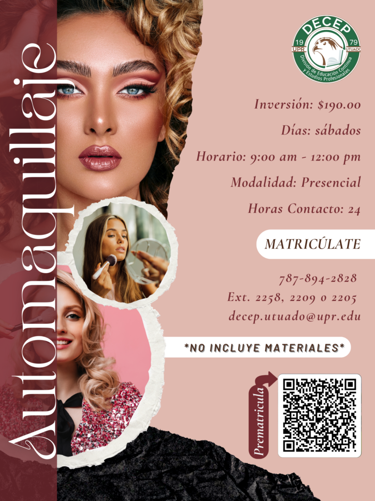 Promocion Curso de Automaquillaje DECEP UPR Utuado