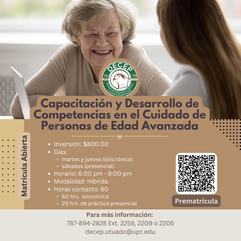 Promocion del curso: Capacitación en el cuidado de personas de edad avanzada
