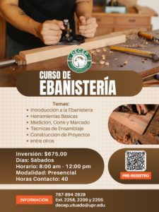 Promoción Curso de Ebanistería DECEP UPR Utuado