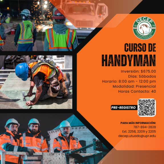 Promoción de Curso de Handyman DECEP UPR Utuado