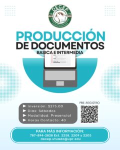 Promoción curso Producción de Documentos DECEP Utuado
